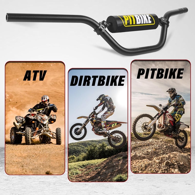 DAYIMADE 7/8" Pit Bike Handlebars with Foam Pad – Motorcycle Handlebars for CRF YZF KXF KLX RMZ DRZ Dirt Bikes, ATV, Quad, E-Bike Mods,T6 Aluminum 7/8 Motorcycle Handlebar Upgrade (Black) - Image 4